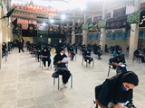 ضدعفونی مراکز آموزشی و رعایت فاصله اجتماعی و اصول بهداشتی جهت پیشگیری از شیوع بیماری کرونا در زمان برگزاری امتحانات در شهرستان آباده